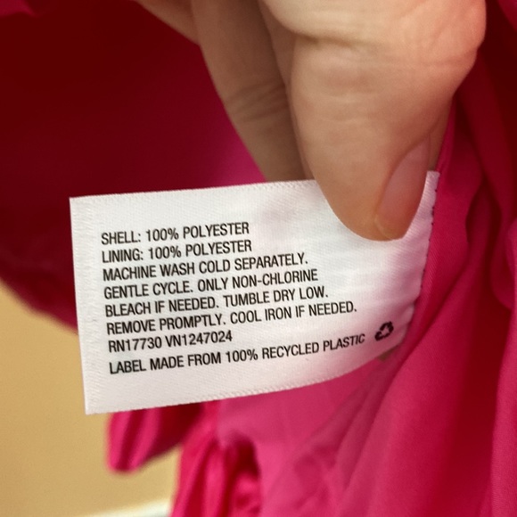 A New Day Hot Pink Puffy Ruffle Top XL - Picture 4 of 5